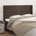 vidaXL Čelo postele so záhybmi hnedé 163x16x118/128 cm umelá koža