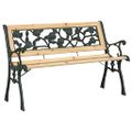 vidaXL Záhradná lavička s vankúšom Hnedá 116 x 54 x 73 cm drevo