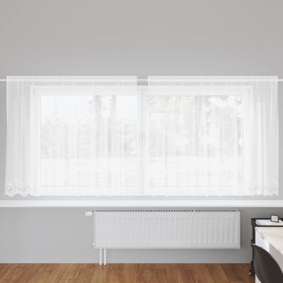 vidaXL Čipková záclona so záclonami Biela 300 x 140 cm Polyester