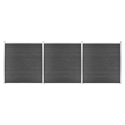 vidaXL Sada plotových panelov WPC 526x186 cm čierna