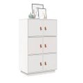 vidaXL Vysoká skrinka biela 67x40x108,5 cm masívna borovica