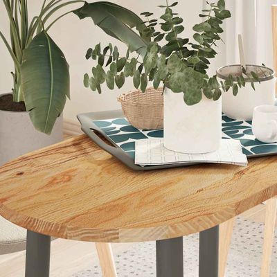 vidaXL Stolová doska bledohnedá 80x40x2 cm dubový masív oválny
