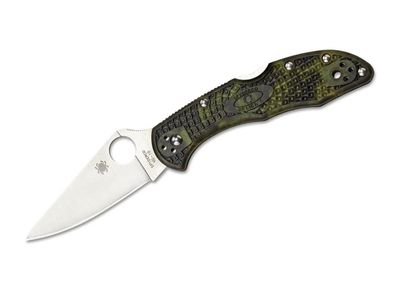 Spyderco C11ZFPGR Delica 4 Flat Ground Lightweight Green Zome vreckový nôž 7,4cm, Satin, zelená, FRN