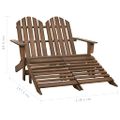 vidaXL 2-miestna záhradná stolička a taburetka Adirondack jedľa hnedá
