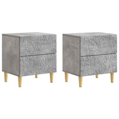 vidaXL Nočný stolík 2 pcs Betónovo sivá 43 x 34,5 x 48 cm