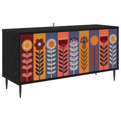 vidaXL TV skrinka ESSEN 102 x 33 x 51 cm Čierny dub Kompozitné drevo