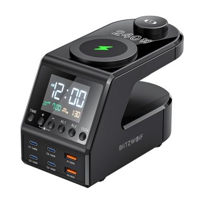 Budík Blitzwolf BW-FW10 s nabíjačkou 2xUSB-A, 4xUSB-C, 240W