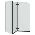 vidaXL Zábrana sprchy Čierna 120 x 68 x 130 cm ESG sklo a hliník
