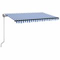 vidaXL Automaticky zaťahovacia markíza 400x350 cm modrá a biela