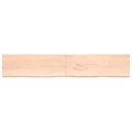 vidaXL Nástenná polica 220x40x(2-6) cm neošetrený dubový masív