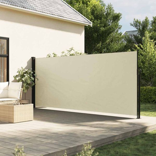 vidaXL Zaťahovacia bočná markíza, krémová 160x300 cm