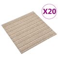 vidaXL Koberec 20 ks Pruhovaná béžová 50 x 50 cm 100% polypropylén