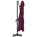 vidaXL Slnečník 351 x 250 x 260 cm Polyester a hliník Bordeaux červená