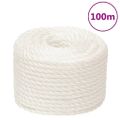 vidaXL Pracovné lano biele 20 mm 100 m polypropylén