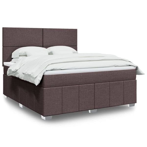 vidaXL Boxspring posteľ s matracom tmavohnedá 180x200 cm látka