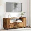 vidaXL TV skrinka kolieska staré drevo 102x34,5x43cm kompozitné drevo