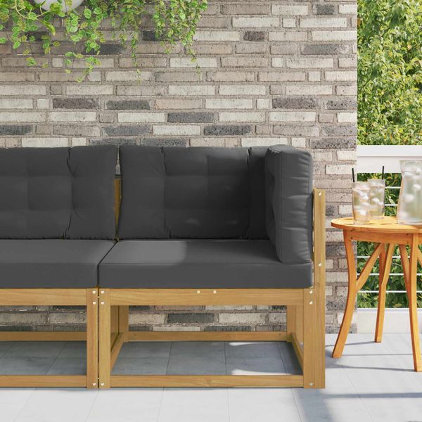 vidaXL Záhradná rohová sedacia súprava Polyester Biela