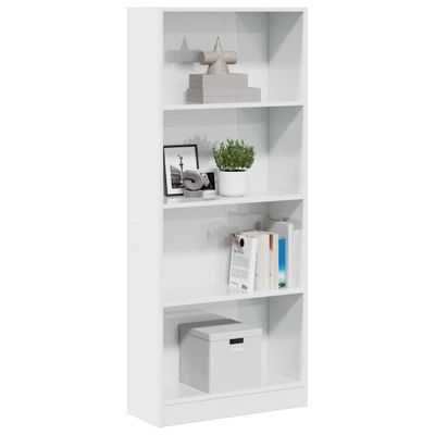 vidaXL Knižnica vysoký lesk biela 60x24x143 cm kompozitné drevo