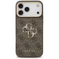 Guess 4G Big 4G Classic Logo Big Strap Metal Buttons case for iPhone 17 Pro Max brown