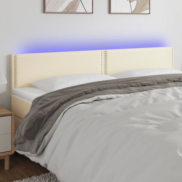 vidaXL Čelo postele krémové 160x5x78/88 cm umelá koža