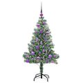 vidaXL Umelý vianočný stromček, snehom obalený, s LED svetlom 120 cm