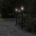 vidaXL Vonkajšie stojace lampy 3 ks čierne 120 cm nehrdzavejúca oceľ