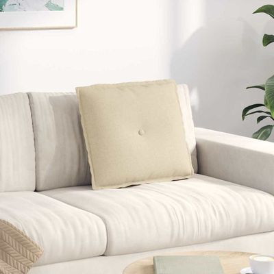 vidaXL Poduška na chrbát Krémová 50 x 19 x 45 cm látka
