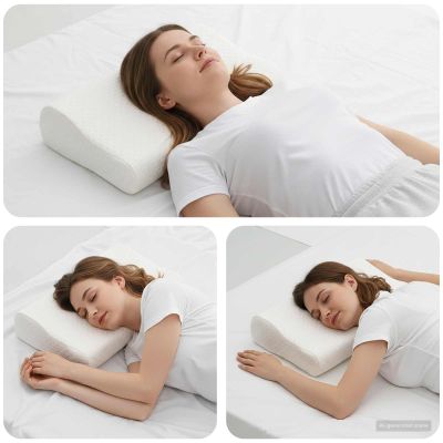 vidaXL Spací vankúš Jednofarebný Biela 50 x 30 x 10,5 cm Pamäťová pena