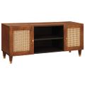 vidaXL TV skrinka Hnedá 105 x 33,5 x 46 cm Masívne mango drevo