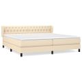 vidaXL Boxspring posteľ s matracom krémová 200x200 cm látka