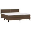 vidaXL Boxspring posteľ s matracom tmavohnedá 160x200 cm látka