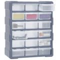 vidaXL Organizér s 18 strednými zásuvkami 38x16x47 cm