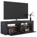 vidaXL TV skrinka s LED svetlami vysokolesklá sivá 120x35x40 cm