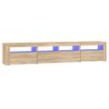 vidaXL TV skrinka s LED svetlami dub sonoma 210 x 35 x 40 cm