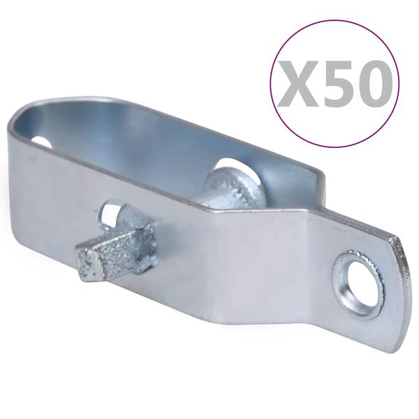 vidaXL Napináky na plot 50 ks, 90 mm, oceľ, strieborné