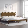 vidaXL Posteľný rám s čelom medovo-hnedý 200x200 cm masívne drevo