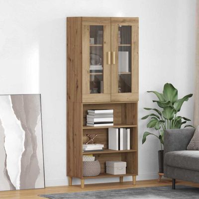 vidaXL Highboard Remeselný dub 69,5 x 34 x 180 cm