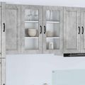 vidaXL Nástenný sklenený kabinet PORTO Betónová šedá 80 x 31 x 80 cm