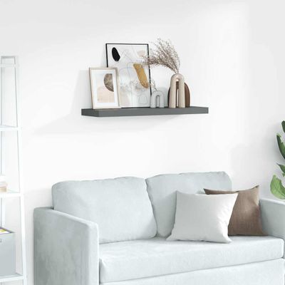 vidaXL Poličky na zarámované obrázky 2 ks šedé 80x9x3 cm MDF