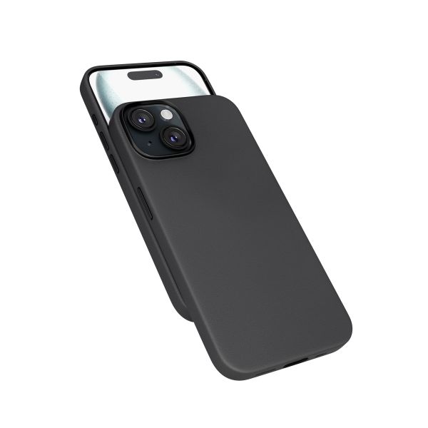 Epico Mag+ kožený kryt iPhone 15 Plus - čierna