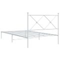 vidaXL Kovový rám postele s čelom biely 100x200 cm