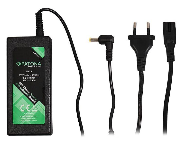 PATONA napájecí adaptér k ntb/ 19V/3,15A 60W/ konektor 5,5x3mm+pin/ SAMSUNG PREMIUM/ délka kabelu 2,5 m Napájecí adaptér, pro notebooky Samsung, 19V, 3,15A, 60W, konektor 5,5x3mm+pin