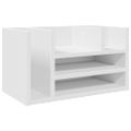 vidaXL Organizér na stôl biely 44,5x24x25 cm kompozitné drevo