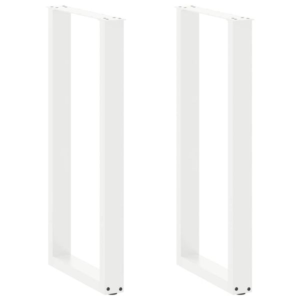 vidaXL Nohy barového stola v tvare U, 2 ks, biele, 50 x (100-101) cm, oceľové