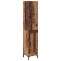 vidaXL Highboard Staré drevo 34,5 x 34 x 180 cm Kompozitné drevo