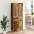 vidaXL Highboard Staré drevo 69,5 x 34 x 180 cm Kompozitné drevo