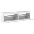 vidaXL TV skrinky 2 ks s LED svetlami lesklé biele 75x35x40 cm