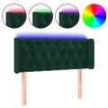 vidaXL Čelo postele s LED tmavozelené 103x16x78/88 cm zamat