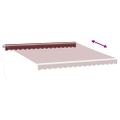vidaXL Ručne zaťahovacia markíza s LED vínová 400x350 cm