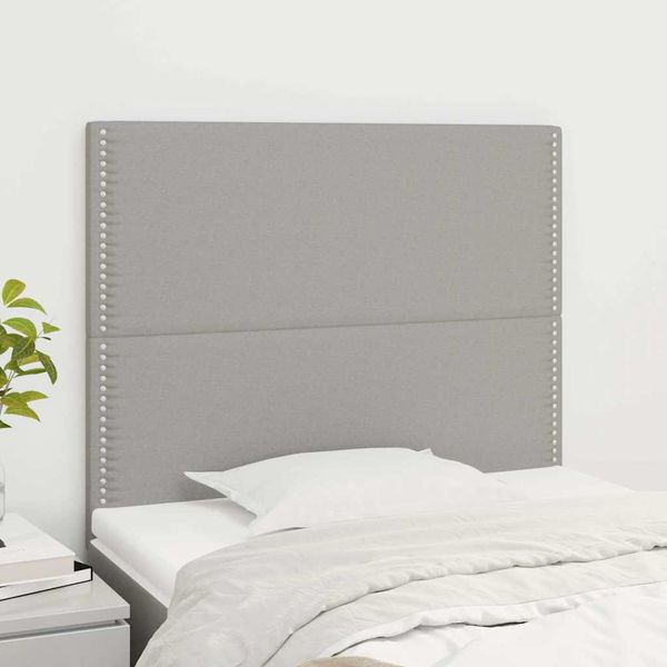 vidaXL Čelo postele svetlosivé 80x5x118/128 cm látkové